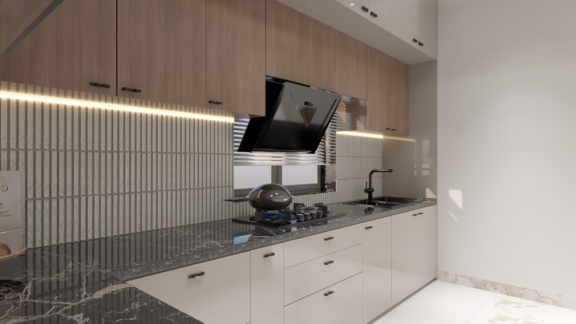 Fluted Wood, Dark Stone